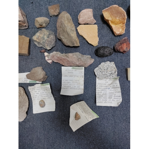 270 - A large collection of various stones and crystals. To include, Cornish granite, mottled quartz, eclo... 