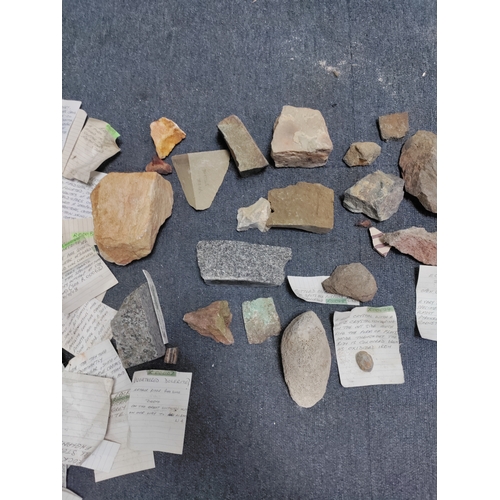 270 - A large collection of various stones and crystals. To include, Cornish granite, mottled quartz, eclo... 