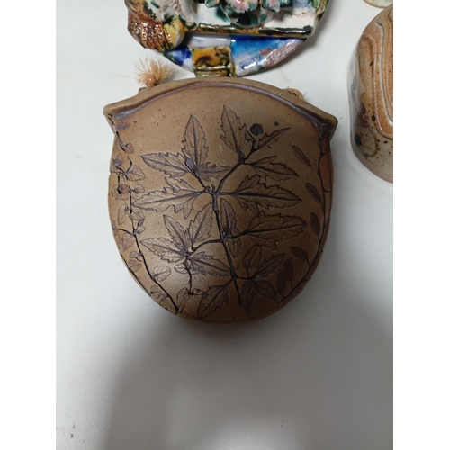 291 - A collection of 5 vintage ceramic items. To include, candle sticks, trinket boxes, a wall pocket and... 