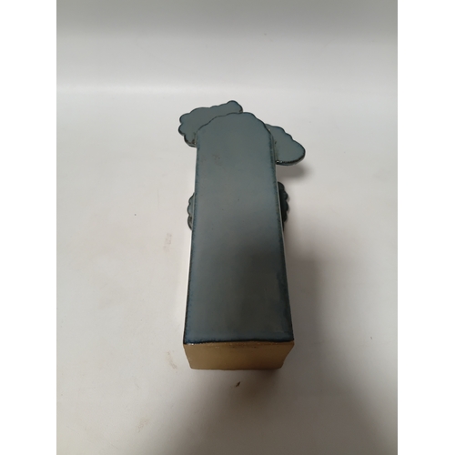 291 - A collection of 5 vintage ceramic items. To include, candle sticks, trinket boxes, a wall pocket and... 