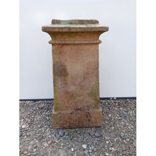 187 - A square chimney pot. (Height 25 inches x Width 12 inches x Depth 12 inches)