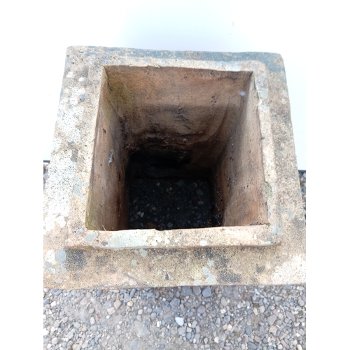 187 - A square chimney pot. (Height 25 inches x Width 12 inches x Depth 12 inches)