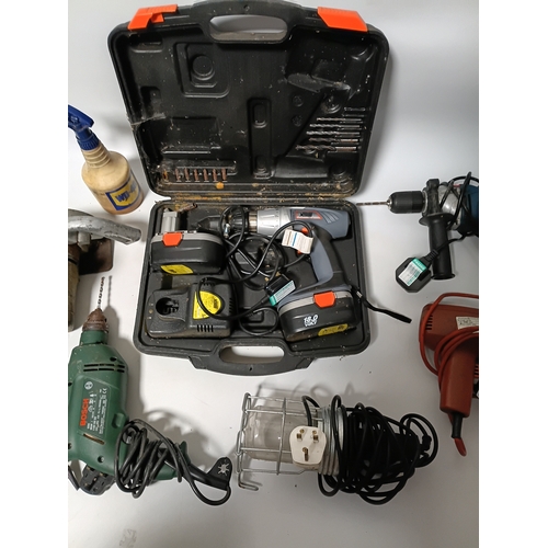 173 - A collection of 5 drills to include brands such as, bosch, black & decker, xtreme and more. Also inc... 