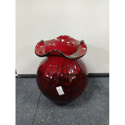 296 - A collection of glass items. To include, a hand blown vase, a Murano style vase and small glass figu... 