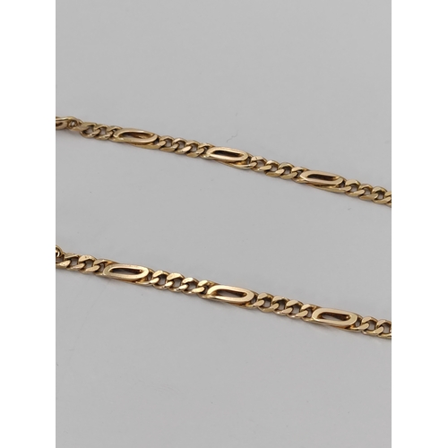 398 - A hallmarked 375 gold  figaro necklace, 12.93g and 19 inches long.