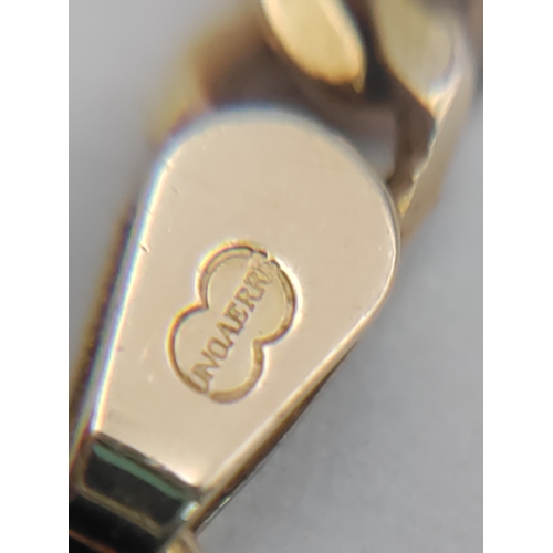 398 - A hallmarked 375 gold  figaro necklace, 12.93g and 19 inches long.