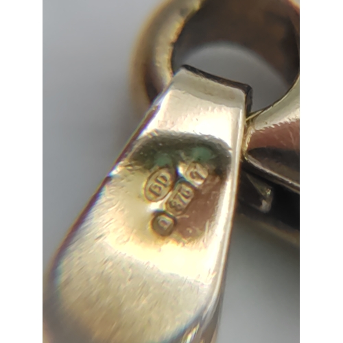 398 - A hallmarked 375 gold  figaro necklace, 12.93g and 19 inches long.