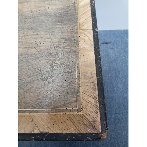 202 - Late 19th/early 20th century cylinder musical box in a rectangular ebonised and walnut-veneered case... 