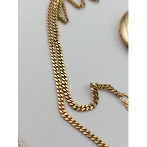395 - A hallmarked 375 9ct gold locket on a hallmarked 375 9ct gold necklace. 7.12 grams.