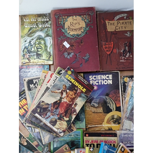 19 - A quantity of 20th-century paperback and hardback books, largely popular fiction and genre titles, i... 