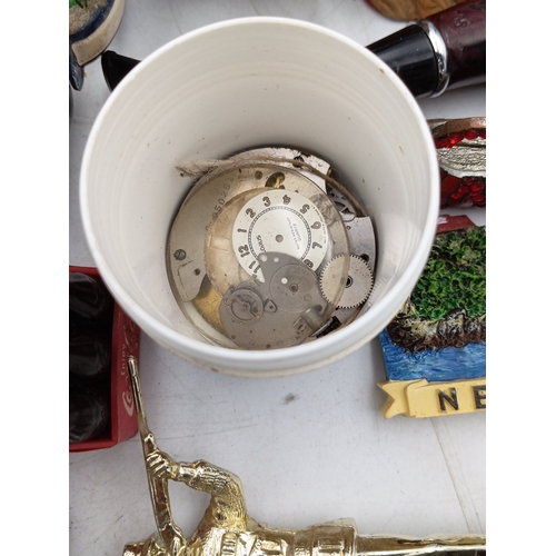 24 - A quantity of assorted novelty souvenirs and small collectibles, including resin and enamel fridge m... 