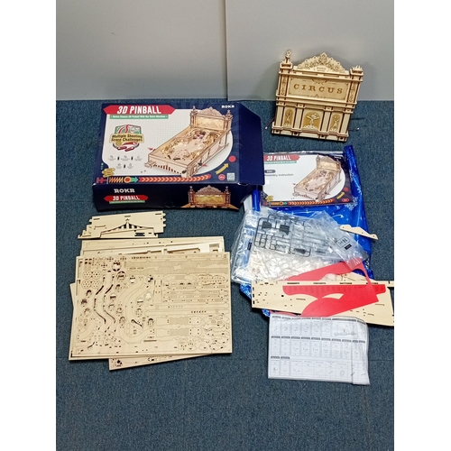 28 - ROKR “3D Pinball” wooden model kit, Circus-themed; comprising the original box, assembly booklet, la... 