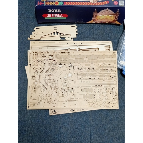 28 - ROKR “3D Pinball” wooden model kit, Circus-themed; comprising the original box, assembly booklet, la... 
