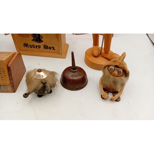42 - A quantity of assorted decorative items including a jointed artist’s lay figure, miniature folding s... 