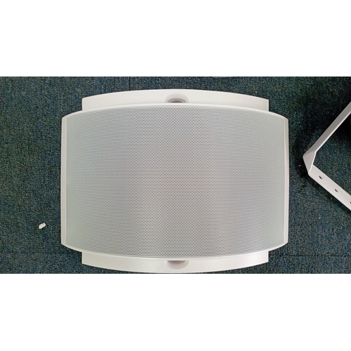 92 - A group of white installation loudspeakers comprising a CIE SP20T8 sound projection speaker with adj... 