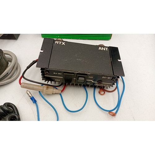 94 - EuroCB EA-150 CB radio linear amplifier with CB-Master CB-35 module, wired leads and a Cobra hand mi... 