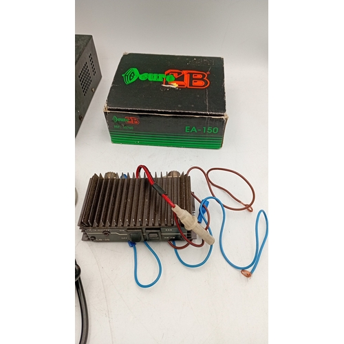 94 - EuroCB EA-150 CB radio linear amplifier with CB-Master CB-35 module, wired leads and a Cobra hand mi... 