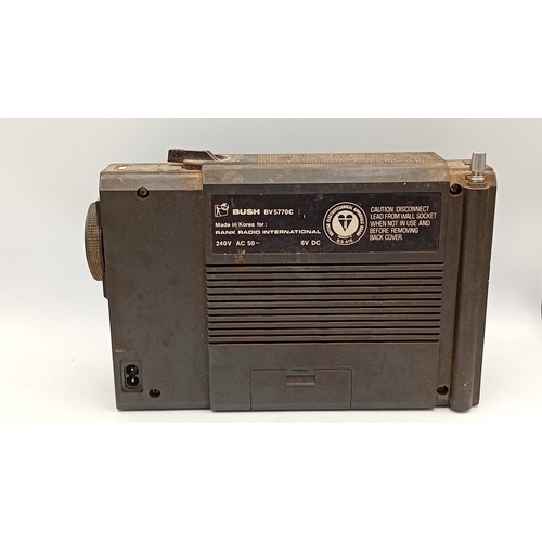 95 - Bush Sigma Four radio, made in Korea for Rank Radio International—band selector for MW, LW, VHF and ... 