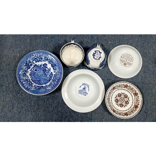9 - A group of decorative ceramics and small collectables including transfer-printed tea wares and plate... 