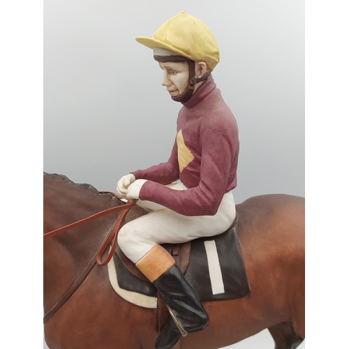 260 - Albany fine bone China figurine of Red Rum and Jockey Brian fletcher. Limited edition number 78 of 5... 