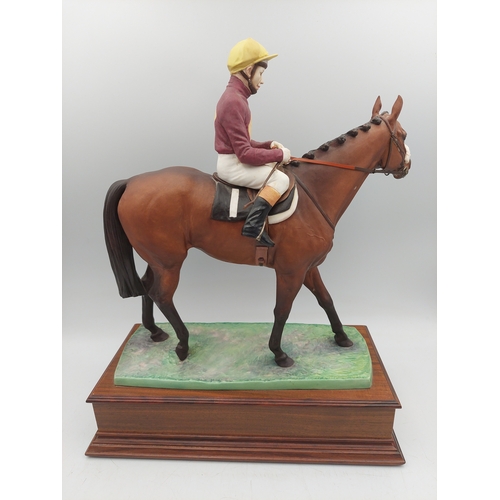 260 - Albany fine bone China figurine of Red Rum and Jockey Brian fletcher. Limited edition number 78 of 5... 