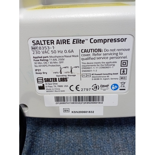 46 - Salter Labs AIRE Elite compressor nebuliser set (Ref 8353-1), with corrugated hose, power lead, asso... 