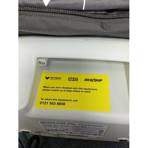 46 - Salter Labs AIRE Elite compressor nebuliser set (Ref 8353-1), with corrugated hose, power lead, asso... 