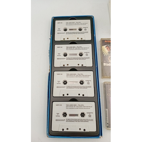 65 - Cascade portable cassette recorder with AM radio tuning, automatic stop system and carry handle; tog... 