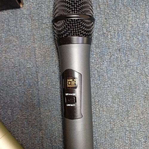 71 - KGM twin-channel UHF wireless microphone system, comprising four handheld transmitters with mesh hea... 