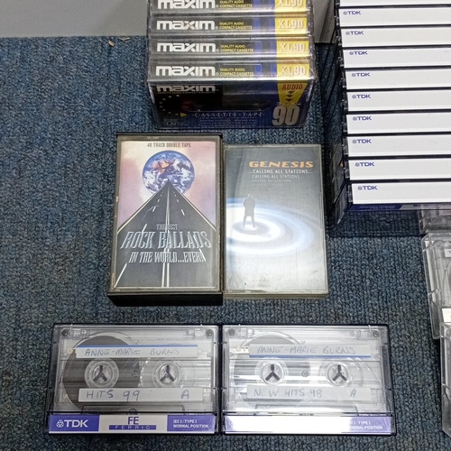 75 - A quantity of compact audio cassettes, largely TDK FE and Maxim 90, including mixed recorded tapes a... 