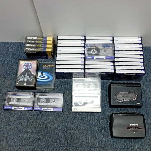 75 - A quantity of compact audio cassettes, largely TDK FE and Maxim 90, including mixed recorded tapes a... 