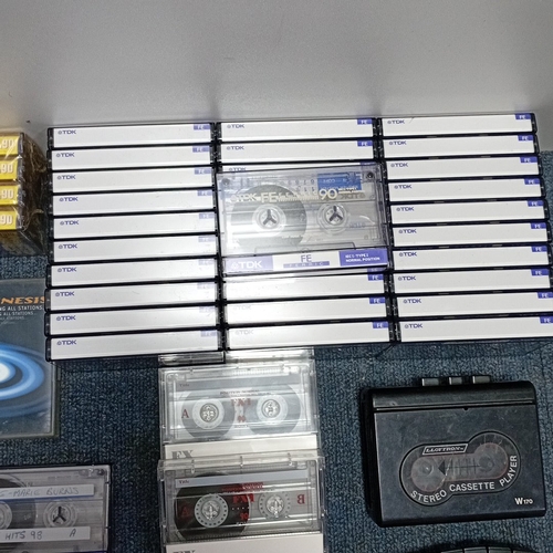75 - A quantity of compact audio cassettes, largely TDK FE and Maxim 90, including mixed recorded tapes a... 