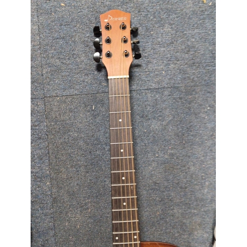 77 - Donner cutaway steel-string acoustic guitar, model DAG-1CL, with natural top, dark-stained back and ... 
