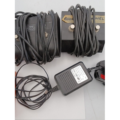 81 - A group of guitar effects and accessories comprising a Boss Wireless System WL-50 receiver with tran... 