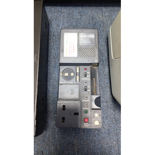 85 - A group of consumer electronics including a Technics stereo synthesizer tuner ST-GT350 pat tested an... 