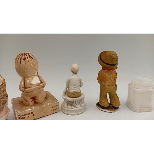 49 - A group of vintage novelty wares, comprising a character head mug, a crackle-glazed corporate match ... 
