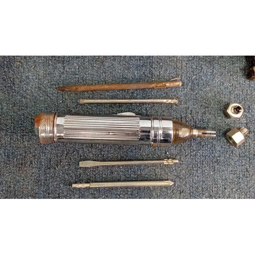 55 - A group of assorted hand tools and torches, including a Humber motoring torch tool kit in case, an E... 