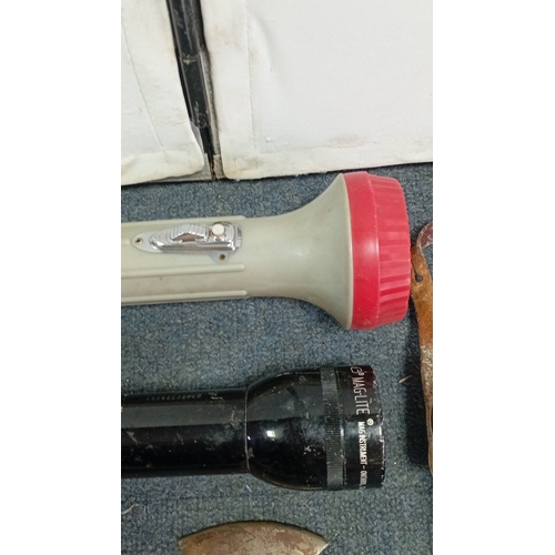 55 - A group of assorted hand tools and torches, including a Humber motoring torch tool kit in case, an E... 