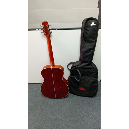 4 - Walden acoustic guitar, model F450SN, sunburst finish with pickguard and steel strings; labelled ‘De... 