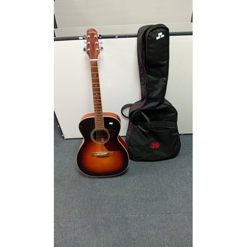 4 - Walden acoustic guitar, model F450SN, sunburst finish with pickguard and steel strings; labelled ‘De... 