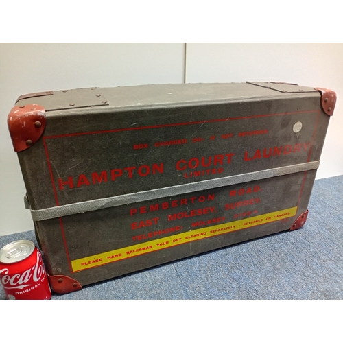 59 - A vintage laundry collection box from the Hampton Court Laundry Limited. Height 13