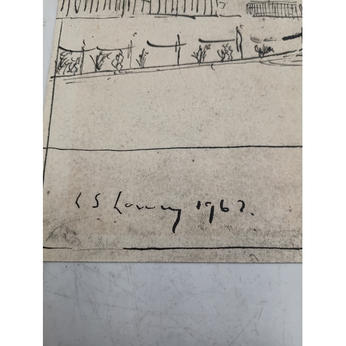 103 - An original pencil drawn artwork signed L S Lowry 1962