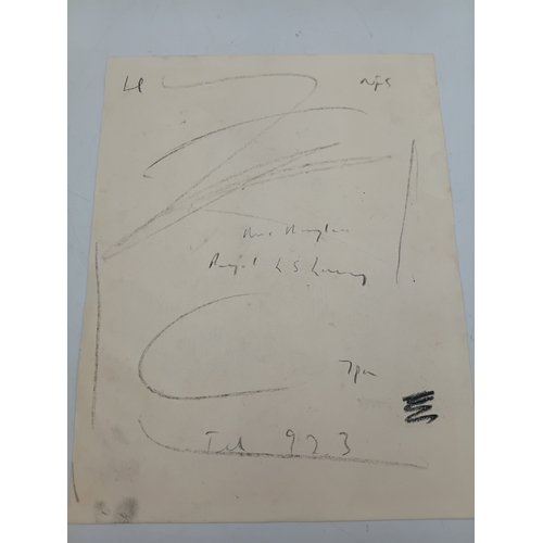 103 - An original pencil drawn artwork signed L S Lowry 1962