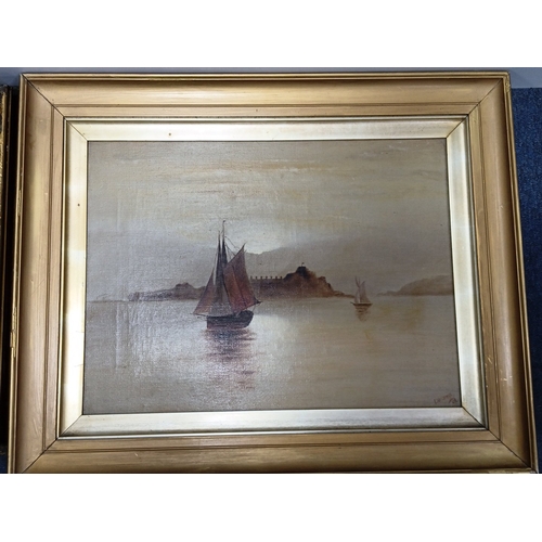 108 - A group of three framed works: an oil landscape with cottage and stream, The Old Mill by John Cairne... 