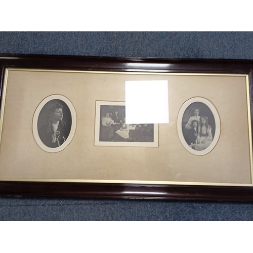 110 - A group of framed portrait photographs, late 19th/early 20th century, comprising two hand-coloured p... 
