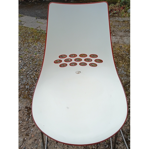 120 - A pair of Italian style designer chairs. Height 32 inches x width 18.5 inches.