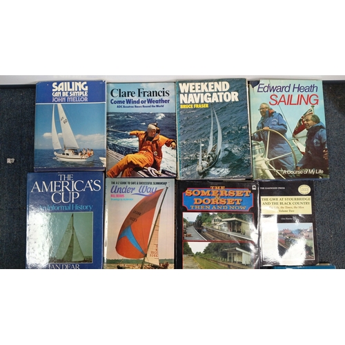 67 - A group of hardback and paperback books on sailing and seamanship, yachting navigation, and British ... 