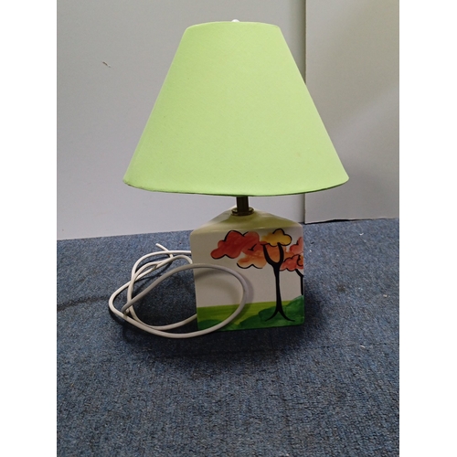 70 - A group of three 20th century table lamps, comprising two glazed ceramic baluster lamps painted with... 