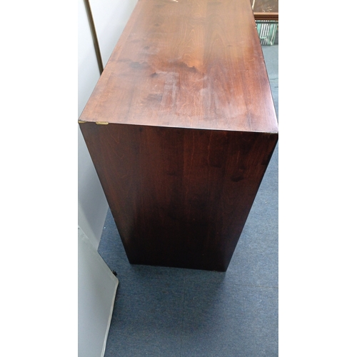 118 - Contemporary hardwood chest of drawers of rectangular form, fitted with an arrangement of graduated ... 