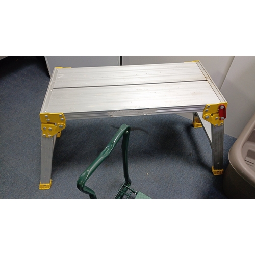 74 - A group of garden and DIY equipment comprising a Keter ‘Easy Go Breeze’ plastic garden cart, a tubul... 
